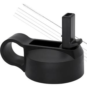 Replacement Straw Lid for Hydroflask Wide Mouth Water Bottle, Top Lids with Straw for Hydro Flask Accessories, Replacement Straw Cap for Hydroflask 32 40 64 oz Wide Mouth Bottle (Black)