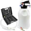 JoyFans 10L Pneumatic Transmission Fluid Pump Extractor and Dispenser, Gearbox Oil Transfer System Refill Fill Evacuator Tool Kit with 15PCS ATF Adapters for Most Garage Shop Vehicles (Black Suitcase)