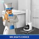 MR.SIGA Toilet Plunger and Bowl Brush Combo for Bathroom Cleaning, White, 1 Set