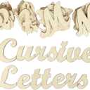 3 Inch 284 Pieces Wooden Letters Unfinished Wood Letters for Crafts Cursive Alphabets with Extras
