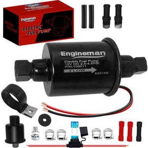 Universal Electric Fuel Pump 12V 2.5-4.5 PSI Inline External 5/16 Inch Compatiable with Gas Diesel Marine Carburetor Marine E8016S