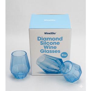 Wine2Go Diamond Silicone Wine Glasses 9oz