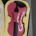 Crafteem 1/4 Fiddle Pick Colored Premium Violin Outfit for Beginners Adults Kids With 5 Color Fingering Tape- Handcrafted Student Beginner Violin. (Pink, 1/4)