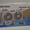 Comfort Zone Twin Window Fan with Reversible Airflow Control, 9 inch, Auto-Locking Expanders, 2 Speed Fan, Dual Fan, Exhaust, Airflow 9.84 ft/sec, Ideal for Home, Kitchen, Bedroom & Office, CZ319WT