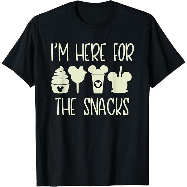 T Shirt "I'm Here For The Snacks", Black, M