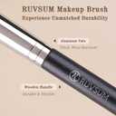 2 x Travel Size Concealer Brush Flat Top, Mini Makeup Brush for Under Eye Spot Blemish, Soft Vegan Synthetic Bristles, No Shedding, Liquid Cream Powder Blending, Compact Brush 5.95" (270L)