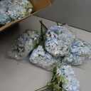Tigeen 12 Bundles Peonies Artificial Flowers Faux Roses Silk Flowers Hydrangea Artificial Bouquet for Wedding Table Centerpiece Floral Vase Home Office Bridal Decor (Blue)