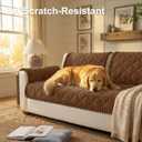 Smiry Fuzzy Couch Cover for Dogs, Non Slip Washable Pet Sofa Cover, Scratch Proof Hair Resistant Plush Sofa Slipcover, Pet Friendly Couch Cushion Protector for Cat, Brown, 27.6" x 70.9"