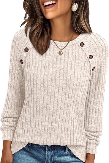 AUTOMET Womens Long Sleeve T Shirts Casual Tunic Work Tops Spring Plus Size Sweaters Date Night Outfit 2026 Dressy Blouse
M