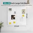 Felt Cork Board for Wall: Extra Large Bulletin Board for Office - 0.5 Inch Thick Corkboard Tiles 4 PCS Grey Pin Board Squares Adhesive