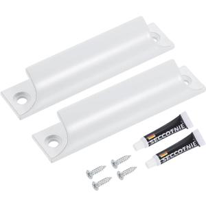 uxcell 2Pcs Drawer Pulls Handles, 3.5inch Aluminum Alloy Window Sash Lift Handle Finger Pulls with Mounted Screw Glue for Sliding Window Kitchen Closet Drawer, White