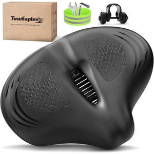 Bike Seat Noseless Wide Bicycle Seat for Women Men, Bike Seats Cushion Comfort for Big Butt, Multiple Fit Saddle for Peloton, Electric, Exercise, Cruiser Bikes