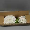 26" Artificial Hydrangea Flower with 6.6" Large Bloom, Realistic Gradient Silk Flowers, Faux Hydrangeas for Home Wedding Centerpiece Decor, Big Petal Fake Floral Arrangement, Indoor Outdoor Display (3PCS, White)