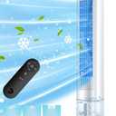 MYICY Evaporative Air Cooler, 35" Windowless Air Conditioner Portable, 3 Speeds, 1.2L Water Tank, 3 Ice Packs, 20ft Remote, 7H Timer, No Hose No Window Needed,70° Oscillating Portable AC Unit for Room