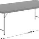 Flash Furniture Kids 4.93 ft Plastic Folding Table, Gray, 30"W x 60"L x 19"H