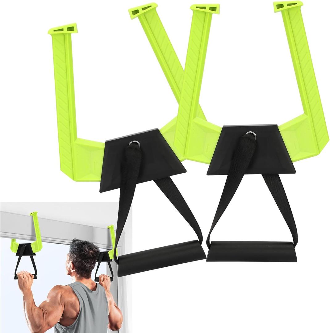Portable Pull Up Bar for Doorway,Travel Pull Up Bar,Adjustable Home Gym Equipment,Dual Handle Design for Pull-Ups,Maximum Load Capacity of 330lb, No Screws Installation (green+black)