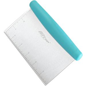 ALLTOP Bench Scraper & Chopper for Kitchen - Ideal Baking Essential Utensil,Stainless Steel Pastry/Dough/Food Cutter Tool for Cake Pizza Bread,Cooking - 1 Pack,Blue