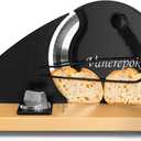 Upgrade Manual Bread Slicer for Homemade Sourdough Bread, Classic Hand Crank Home Bread Slicer With Scale Line and Steel Fence, Sharp Blade, Adjustable Width for Homemade & Commercial Use (Large, Obsidian Black)