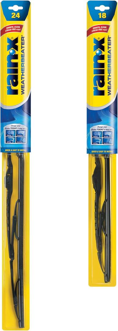 Rain-X 820148 WeatherBeater Wiper Blades, 24" and 18" Windshield Wipers, Automotive Replacement Windshield Wiper Blades That Meet Or Exceed OEM Quality And Durability Standards, (Set of 2)