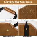 2 x Large Firewood Carrier 39 x 18 inches Waxed Canvas Logs Carrier Tote Bag with Handles, Heavy Duty Wood Holder for Fireplace - Bear