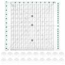 11.5" x 10.5" Quilting Ruler for Precise Fabric Cutting, Slotted Acrylic Ruler Sewing Quilt Strip Rulers with 24pcs Non-Slip Silicone Grips for Quilting, Sewing, Crafts, Green