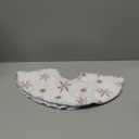 Mini Christmas Tree Skirt 18 Inch, Soft White Plush with Pink Glitter Snowflakes, Festive Xmas Ornament Mat for Indoor Home Decorations