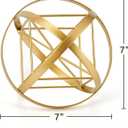 HLQMFHT 7 inches Metal Geometric Abstract Sculpture Metal Geometric Sculpture Decor Sphere, Tabletop Decor for Living Room,Study,Bedroom,Modern Home Decor Accents