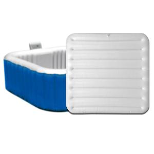 Inflatable Hot Tub Cover for Square Hot Tub Spa Cushion Support, Universal 57x57in Inflatable Cover Square Top Lid, Dustproof Rainproof Insulated Energy Saving Lid，Spa Covers for Hot Tub