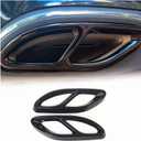 Exhaust Tail Muffler Tip Cover for Mercedes Benz C-Class W205, E-Class W212 W213, Rear Stainless Steel Bumper Pipe Cover for Mercedes Benz A B C E CLA GLC GLE GLS Accesseries (Black)