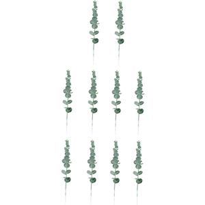 10 pcs Simulated Eucalyptus Leaves Flowers Decor Household Decor Wedding Decorations for Ceremony Home Decor Realistic Eucalyptus Leaves Faux Branches Cutting Artificial Silk