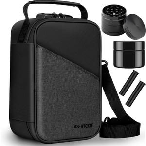 IDEATECH Smell Proof Bag, Stash Box Odor Proof, Smell Proof Containers with Lock, Odorless Travel Storage Bag, Home Organizer Case Lock Box with Accessories, Smell Proof Box Gift for Women/Men