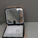 Travel Makeup Bag with LED Mirror Double Layer, Detachable Vanity Mirror with Lights, Tri-light Dimmable, Makeup Case with Adjustable Dividers and Brush Holder Cosmetic Organizer Storage Box (Black)