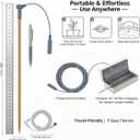 Copper Grounding Rod Kit with 40ft female cord and 15ft extended cord, connect yoga grouding mat, grounding sheet, blankets and Anti-static workbench to the earth, Portable Earth Connection kit