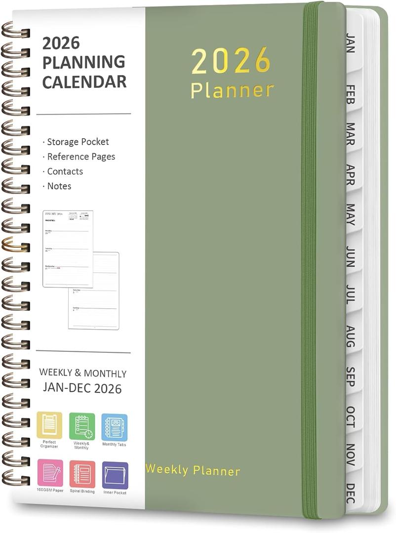 3 x 2026 Planner, Weekly and Monthly Calendar Academic Planner, Jan 2026 - Dec 2026, Planning Agenda Book for Desk Accessories and School Supplies - A5 (6.3'' x 8.5'')