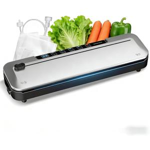 75KPa Vacuum Sealer w/ 6-in-1, Digital Timer, Cutter, 10Bags