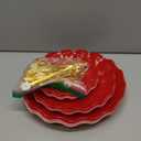 Soleebee 3-Tier Cupcake Stand, Wavy Plastic Tiered Serving Tray, Cup Cake Tower for Birthday Wedding Party Decoration, Cupcake Tier Stand Fruits Desserts Display (Red)