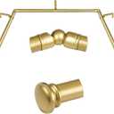TONIAL 3/4 Inch Bay Window Curtain Rods, 36 to 72 Inch Center Rod for window 24 to 68 Inch, 20 to 36 Inch Side Rod for window 16 to 32 Inch, Decoratice Drapery Rods with Small Cap Finial, Antique Gold