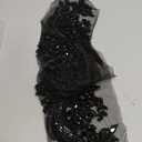 La Belleza 1 Pair Hand-Made Beaded Rhinestons DIY Clothing Appliques Patch, 14.5" *4.9" Wedding Dress Decoration, Black Flower Applique by Pair