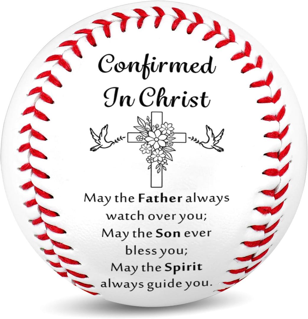 Confirmation Gift for Boys Girls Teens - Christian Baseball Keepsake Confirmed in Christ Gifts from Godparents Parents Sponsor - Catholic Confirmation Baptism First Communion Religious Gift Box