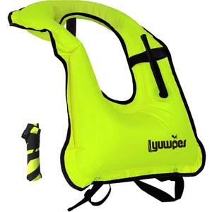 Inflatable Snorkel Vest Adult Snorkeling Jackets Free Diving Swimming Safety Load Up to 220 Ibs (Green)