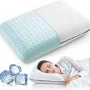 Soft Memory Foam Pillow for Back and Side Sleeper,Ventilated and Breathable Cooling Gel Pillow for Sleeping,Oeko-TEX & CertiPUR-US Double Certification,23.5x14x5 Inches (1 Pack)