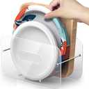 Round/Square Plastic, Foam & Paper Plate Dispenser, Space-Saving 7-12 Inch Disposable Plates Storage Organizer for Cabinet, Countertop, RV or Outdoor Use, Acrylic (Clear)