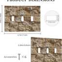 Natural Yellow Stone Wall Decorative Light Switch Cover Plate Rustic Rock Texture 3 Gang Triple Toggle Switch Plate Covers Wall Plates Faceplate for Country Bathroom Bedroom Home Decor