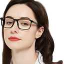 MARE AZZURO Lightweight Reading Glasses Women Large Square Readers 1.0 1.25 1.5 1.75 2.0 2.25 2.5 2.75 3.0 3.5 4.0 5.0 6.0 (Black)