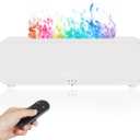 Essential Oil Diffuser, Music Sync Colorful Flame Essential Oil Diffuser, Colorful Flame Air Aroma Humidifier, Timer & Waterless Auto Off 250ml Diffuser with 7 Colors Light, Remote Control (White)