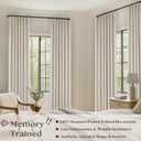 Cream Beige Linen Blackout Curtains Pinch Pleated 102 Inches Long for Bedroom Memory Shape Back Tab Flax Linen Curtains Blackout Farmhouse Full Light Blocking Thermal Insulated Drapes 2 Panels Set