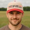 Classic Novelty Baseball Cap, Funny Design, Adjustable Fit, Casual Style (Large, Land of the Yee Home of the Haw)