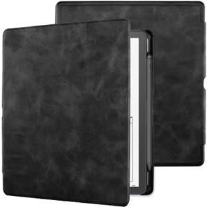WALNEW Case Cover for 10.2-inch Kindle Scribe (2024/2022 Released), Smart PU Leather Cover with Pen Holder and Auto Wake/Sleep for 10.2" Amazon Kindle Scribe E-Reader (Black)
