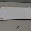 SELEAD Desktop Glass Whiteboard with Wireless Charger Station & Built-in Mirror, Dry Erase Board Computer Pad Keyboard Stand with Organizer for Home, School, Office Desk Accessories, White