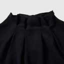 Women's Mesh Ruffle Long Sleeve Tops Fall Elegant Mock Neck Pleated Business Casual Blouses (Black, M)